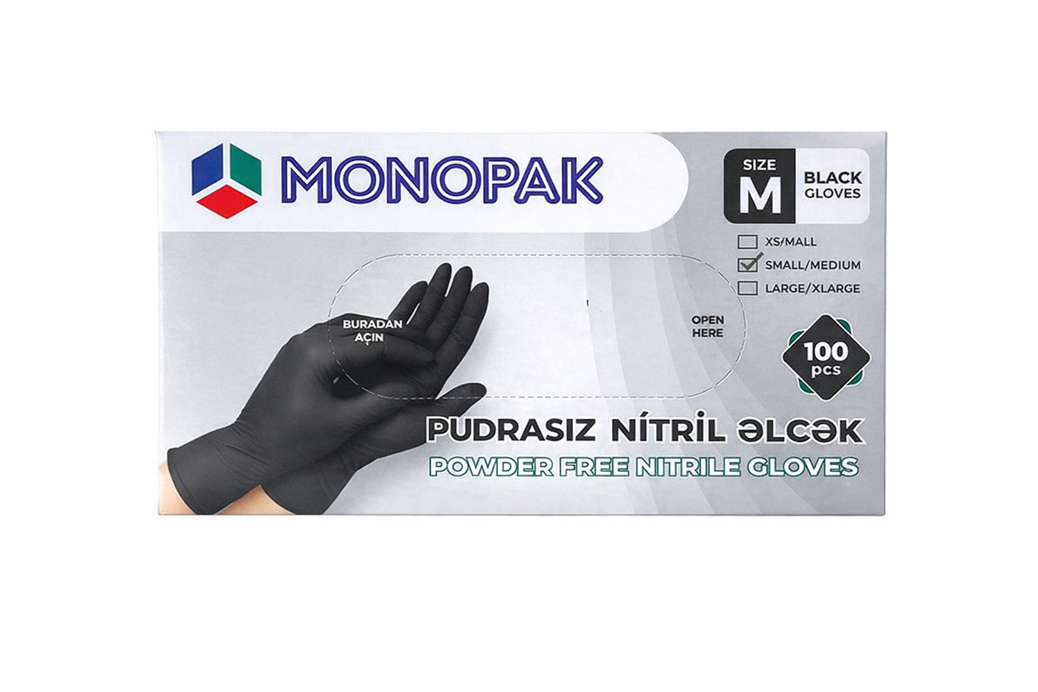 Monopak, pudrasız, nitril